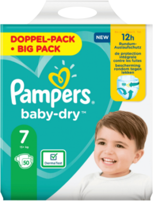 Pampers - Baby Dry - Doppel-Pack mit 50 Windeln - Größe 7